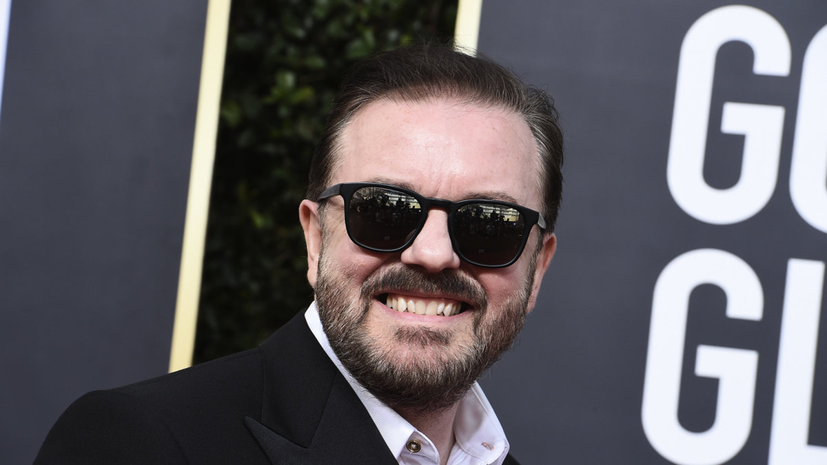Ricky Gervais på Golden Globe-galan 2020. Arkivbild.