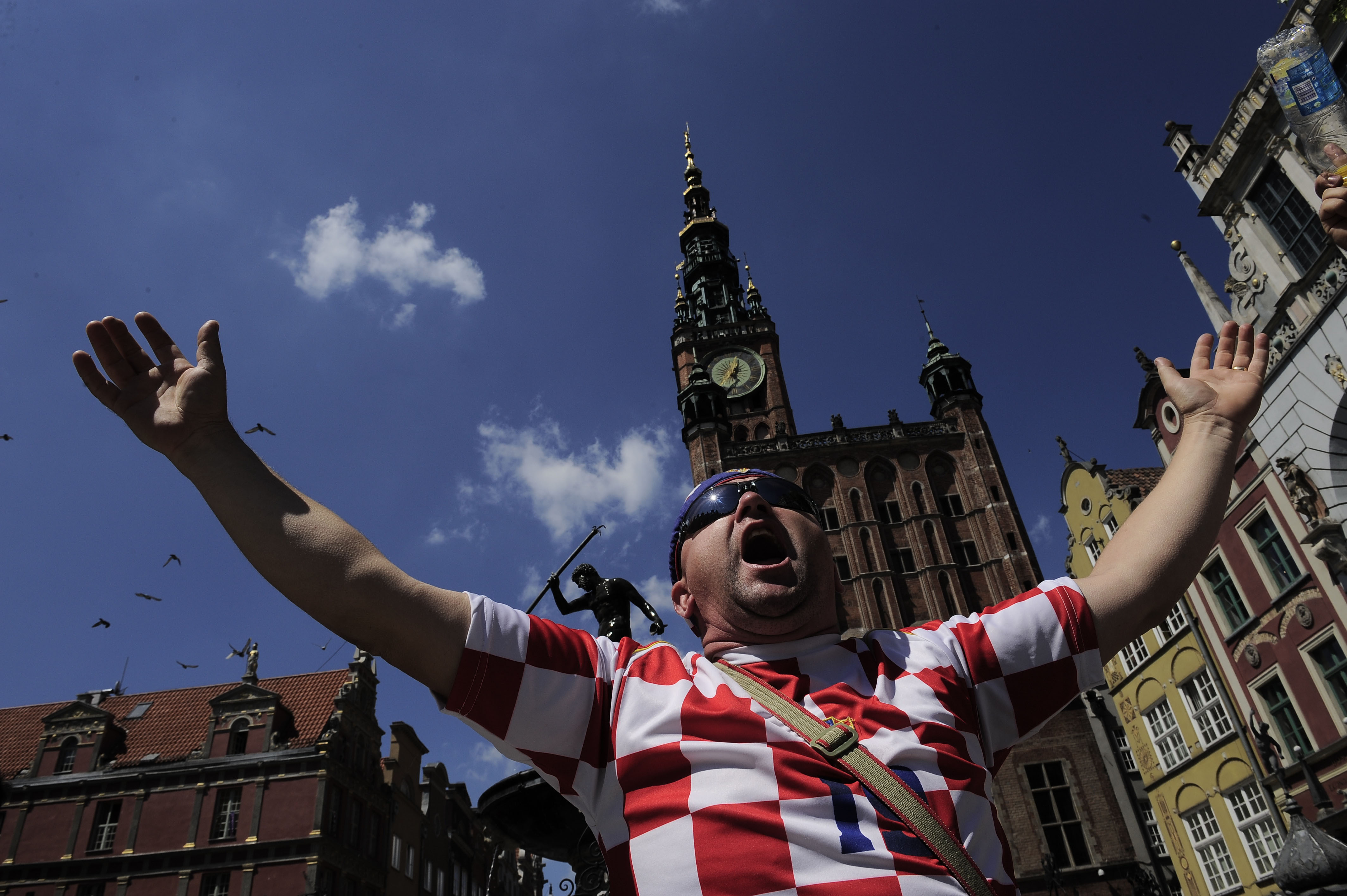 Kroatiska fans EM-laddar på Gdansks gator. Kroatiska fans EM-laddar på Gdansks gator.