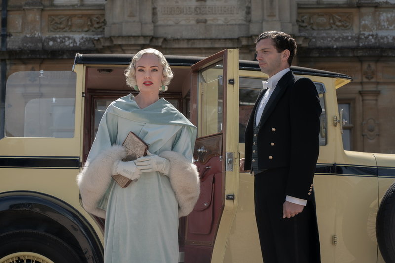 Laura Haddock som stumfilmstjärnan Myrna Dalgleish i 'Downton Abbey: En ny era'. Pressbild.