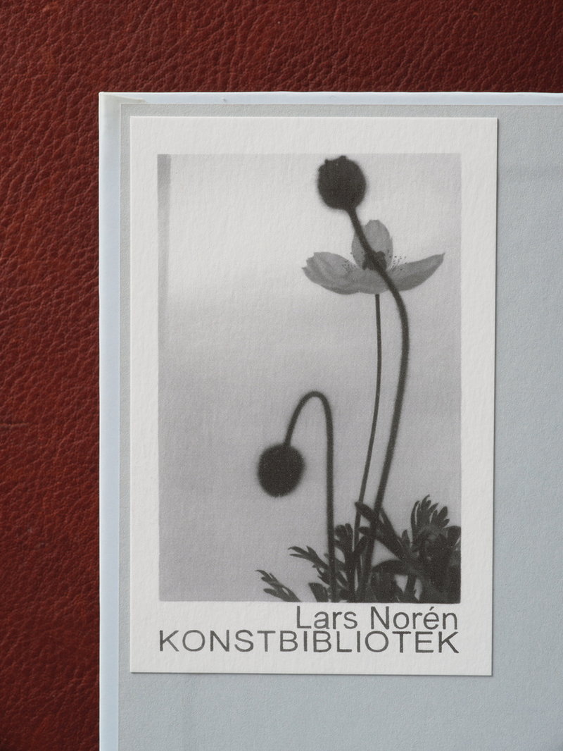 Konstnären Gunnel Wåhlstrand har formgett ett exlibris för Noréns konstbibliotek. Pressbild.