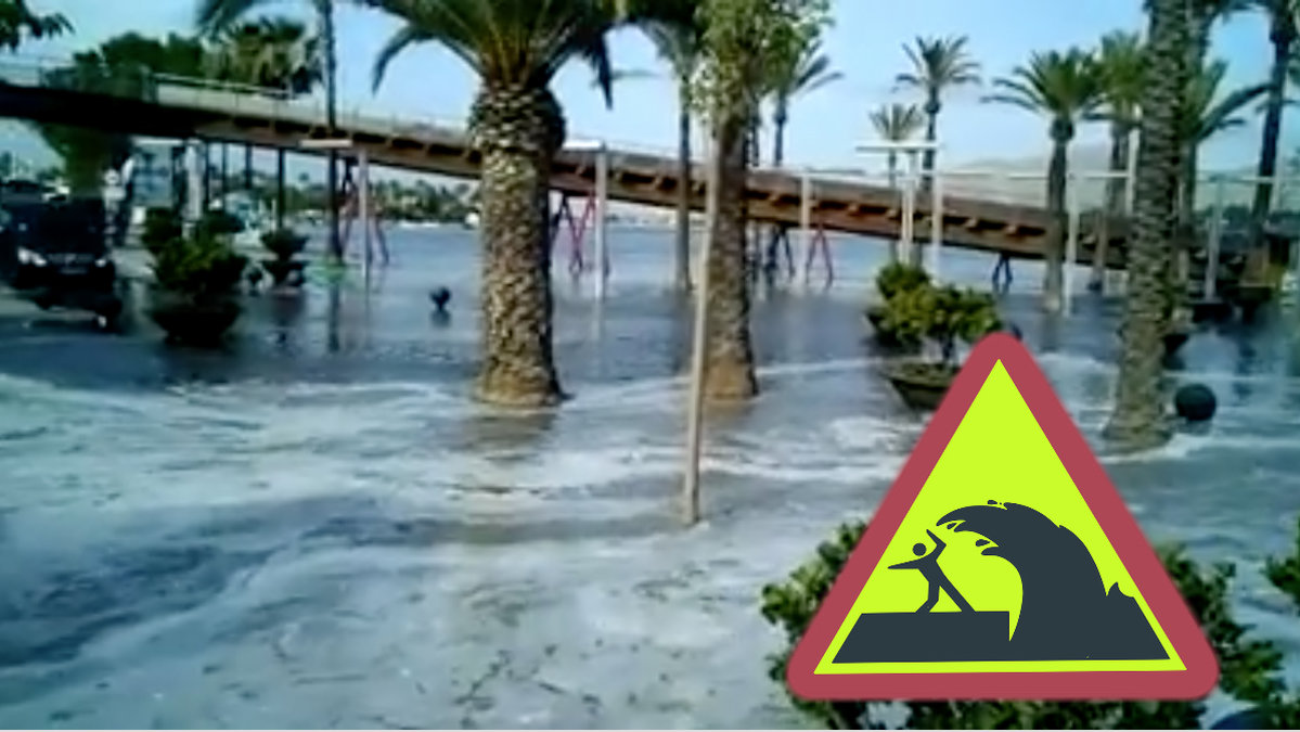 Stora mängder vatten drog in på Mallorca och Menorca. 