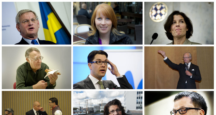 Politik, Lista, Annie Lööf, Carl Bildt, Jimmie Åkesson, Sverige