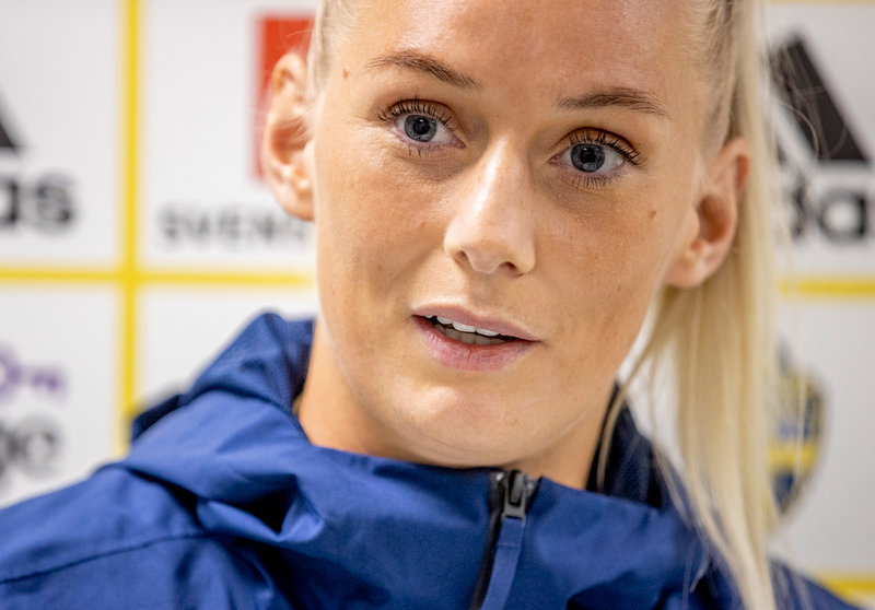 Stina Blackstenius befinner sig i Australien för en träningslandskamp mot 'Matildas' den 12 november. Arkivbild.