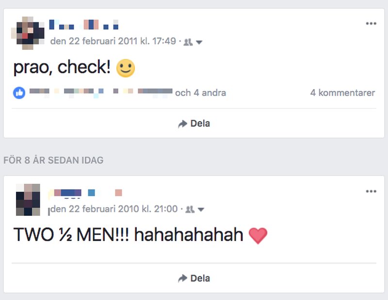 Så här kunde det se ut förut på Facebook. Så här kunde det se ut förut på Facebook.