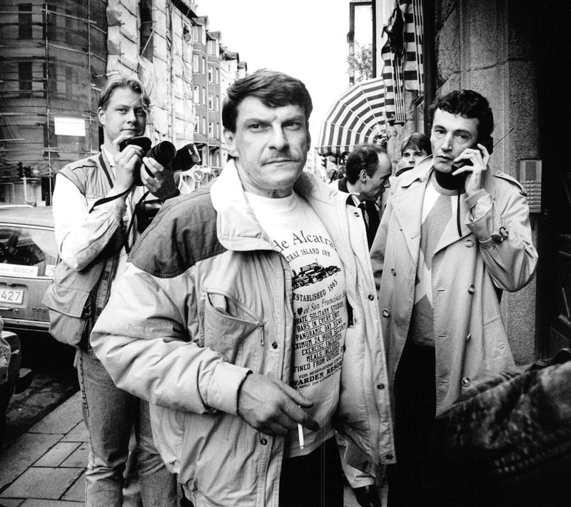 Christer Pettersson i oktober 1989, då han frikändes från mordet av hovrätten. Arkivbild.