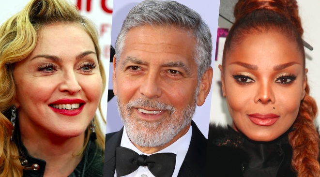 Janet Jackson, George Clooney, Mick Jagger, Madonna