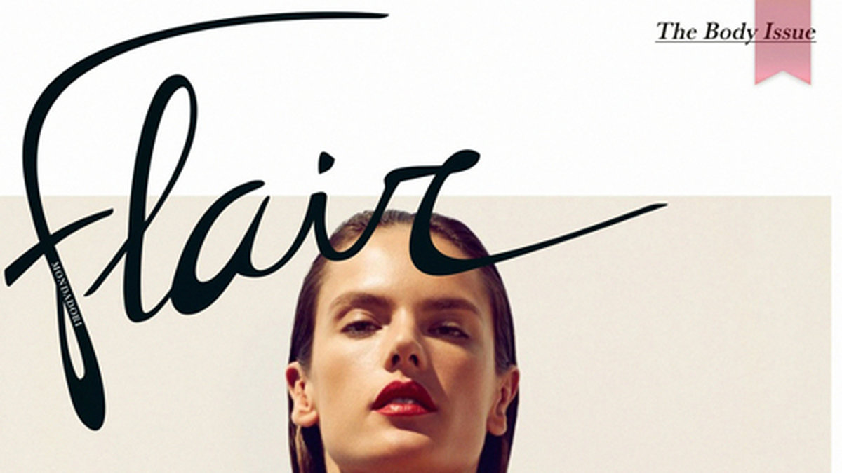 Alessandra Ambrosio på omslaget till magasinet Flair. 