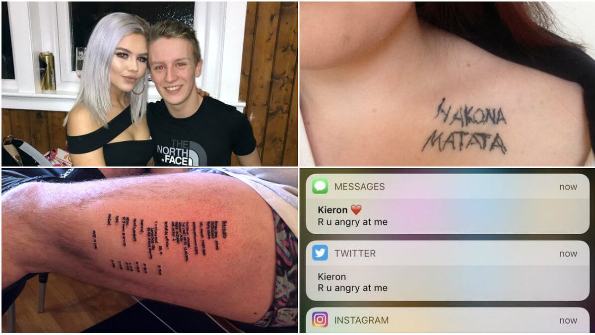 Tatueringar, stalking på sociala medier och andra misstag folk gjort på fyllan