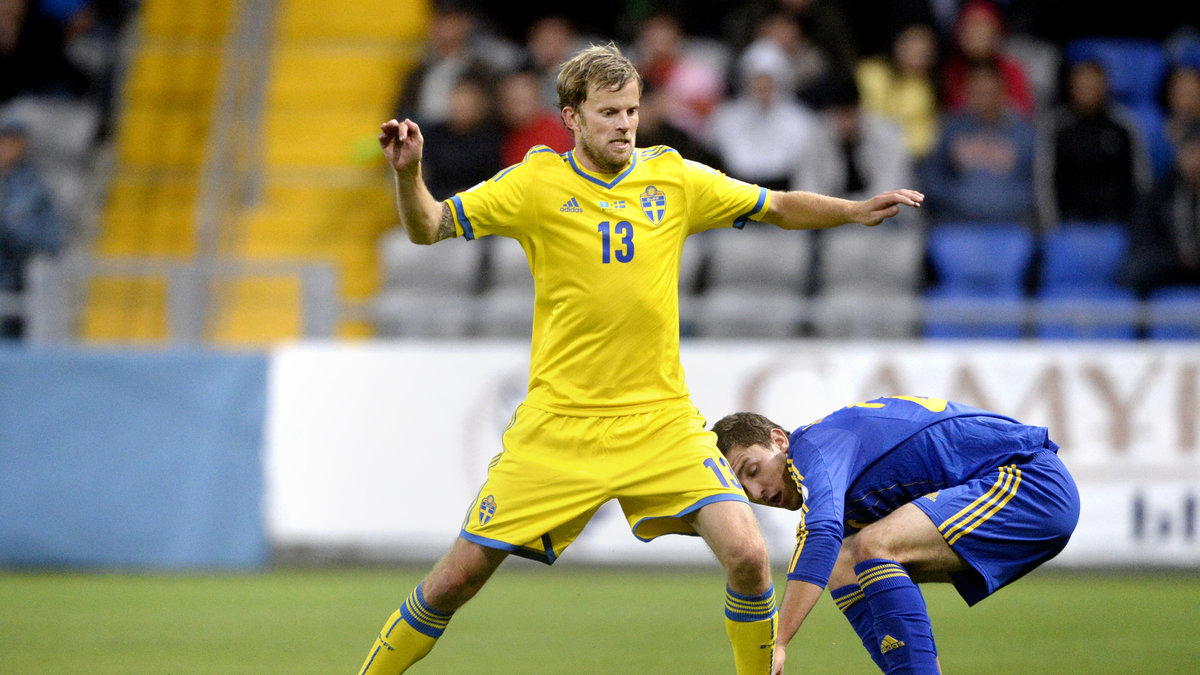 Mikael Antonsson i matchen mot Kazakstan i VM-kvalet.