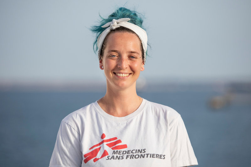 Anabel Montales från Läkare utan gränser, på plats i Porto Augusta på Sicilien.