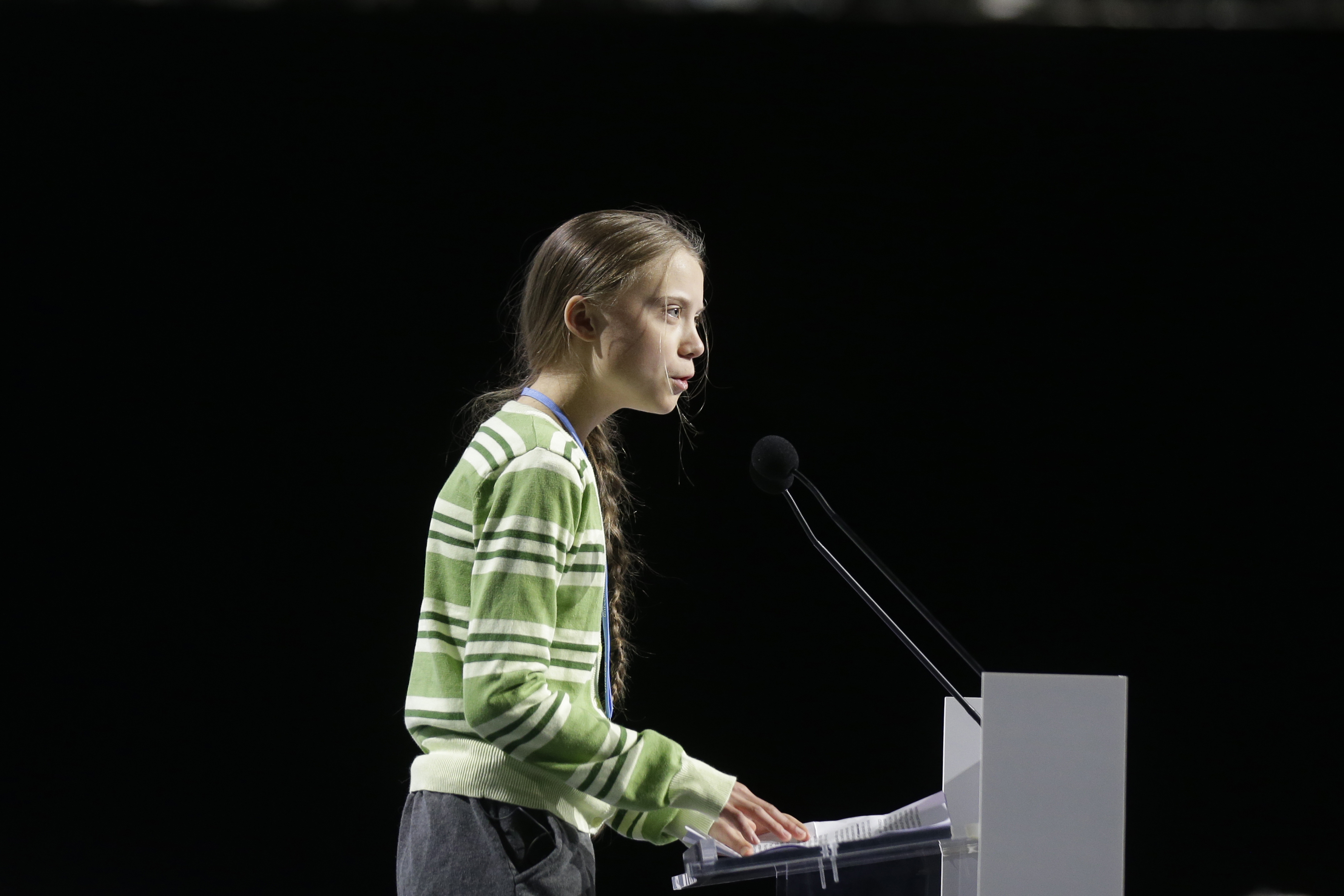 Greta Thunberg håller tal på COP25. Greta Thunberg håller tal på COP25.