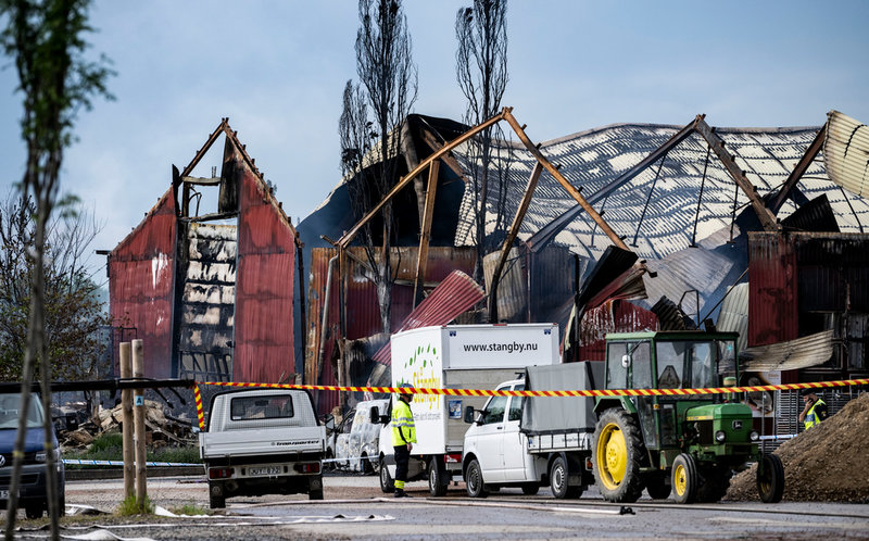 Ett större område spärrades av på grund av explosionsrisk.