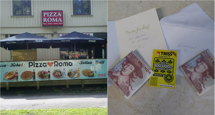 Kuvert, Efterlysning, Present, Pizzeria, trisslott