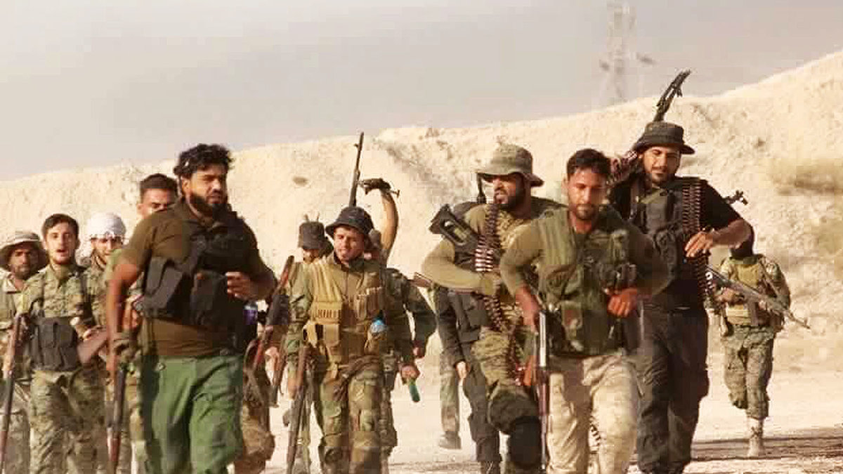 En del av den syriska rebellarmén som är en del av den amerikanska koalitionen mot IS.