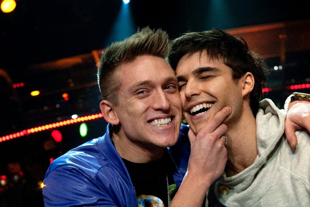 På presskonferens innan finalen. Danny och Saade verkade inte påverkas över konkurrensen mellan varann utan kramades för fullt. På presskonferens innan finalen. Danny och Saade verkade inte påverkas över konkurrensen mellan varann utan kramades för fullt.