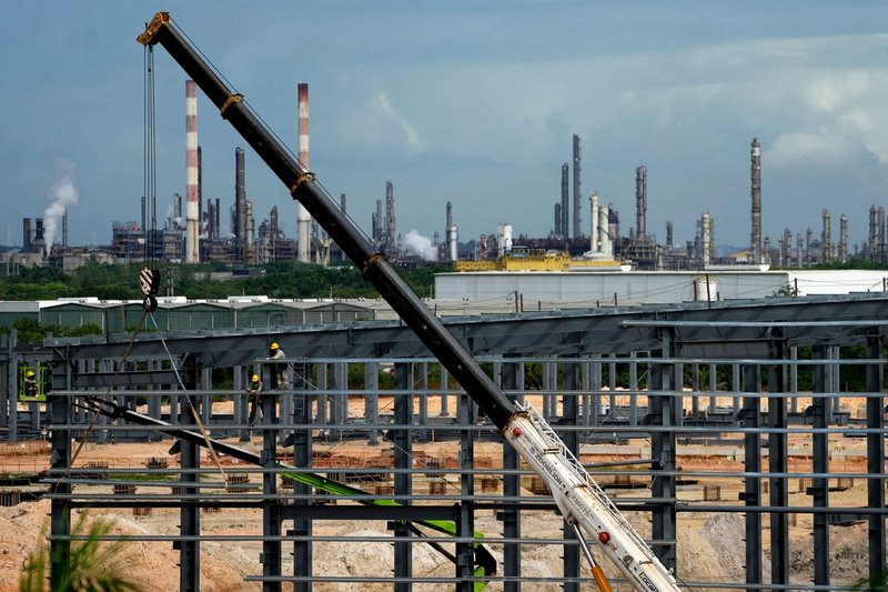 En BYD-fabrik under uppbyggnad i Camacari i Bahia i Brasilien. Bild från i mars. 