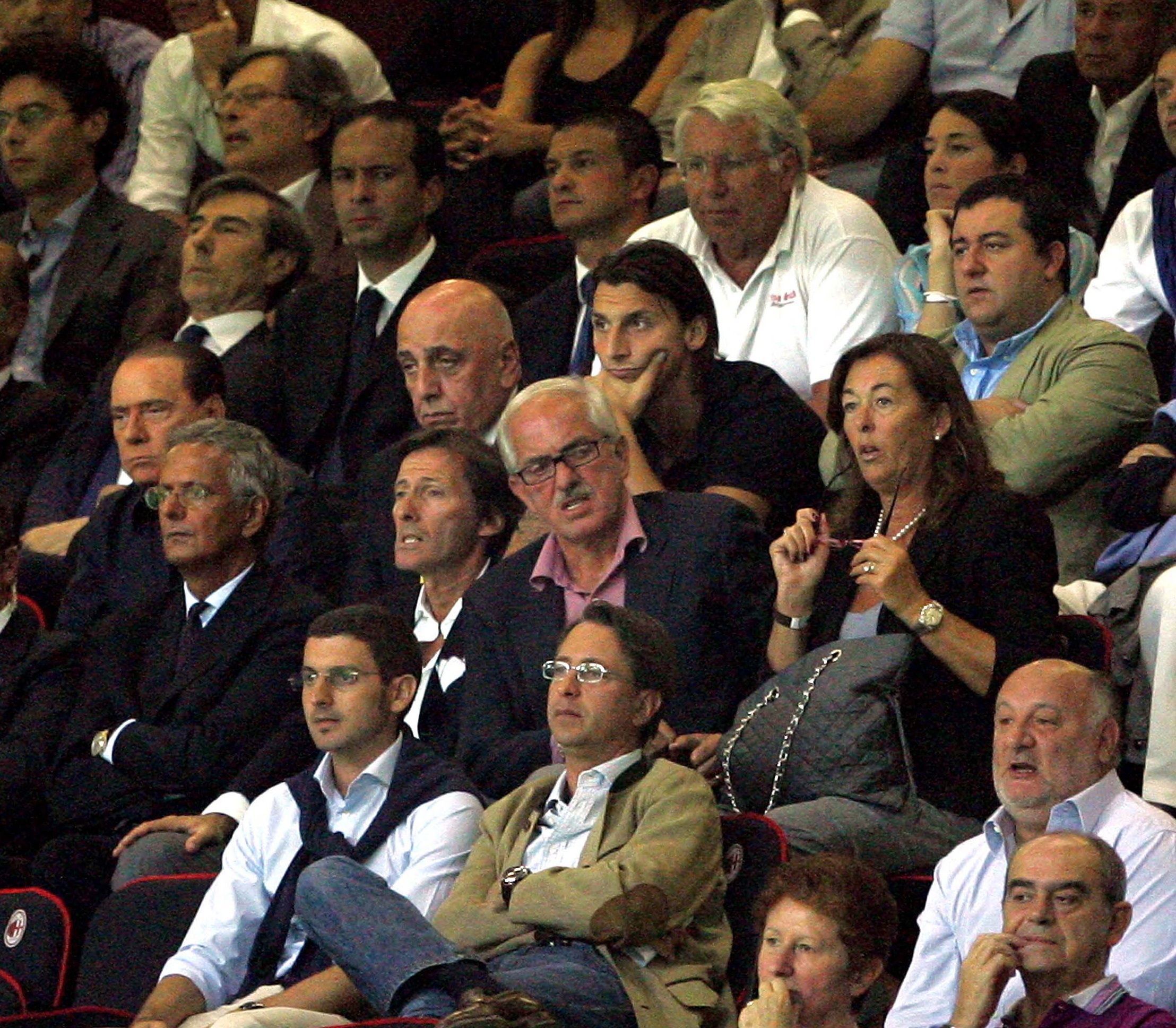 Zlatan, Raiola och Galliani, Milans vice president. 