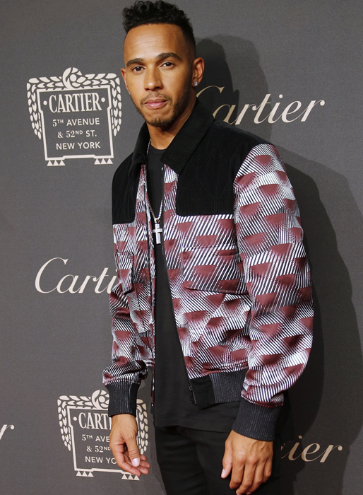 Lewis Hamilton på Cartier-fest i New York under onsdagen. 