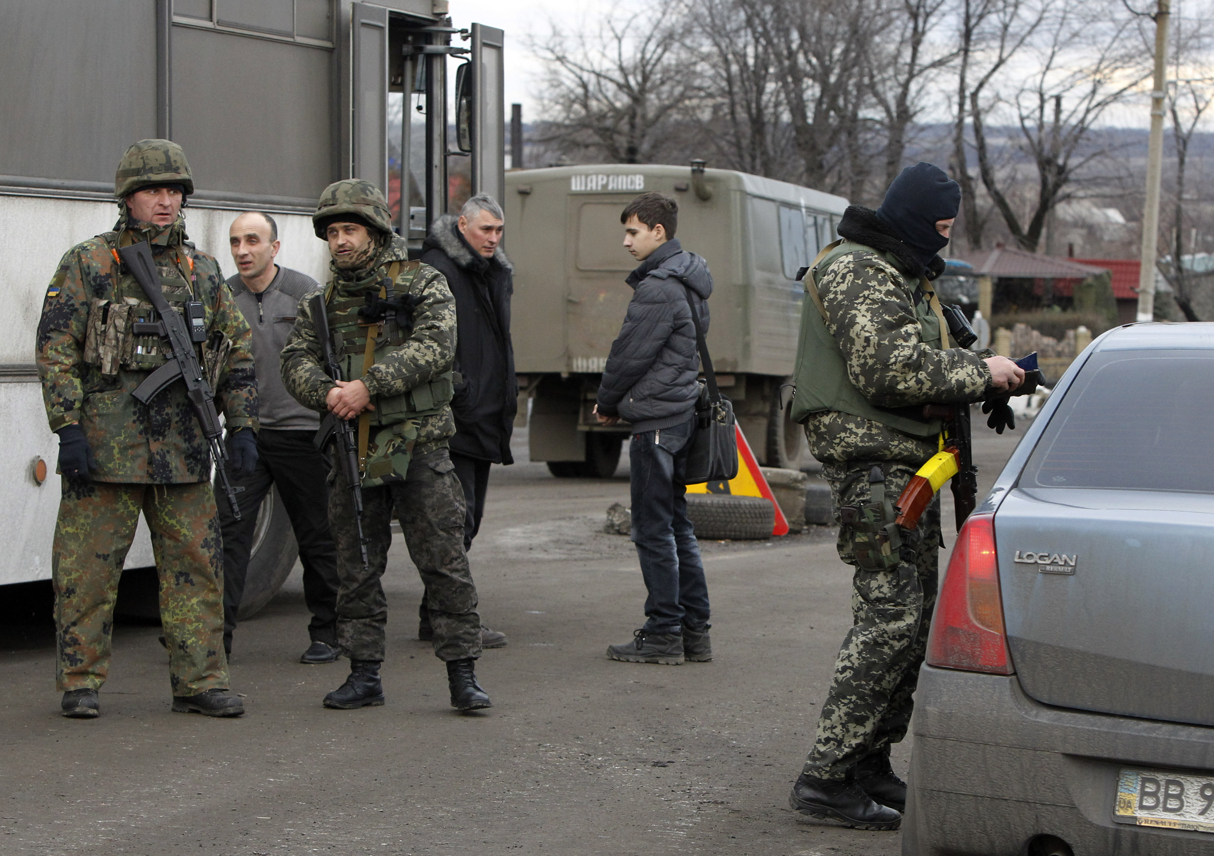 Ukrainska soldater i Donetsk. 