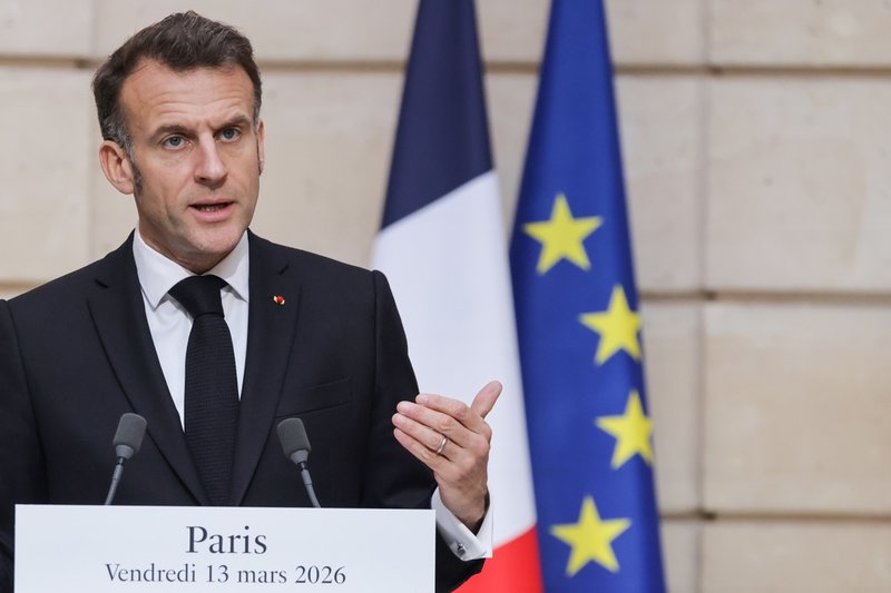 Frankrikes president Emmanuel Macron. Bild från den 13 mars.