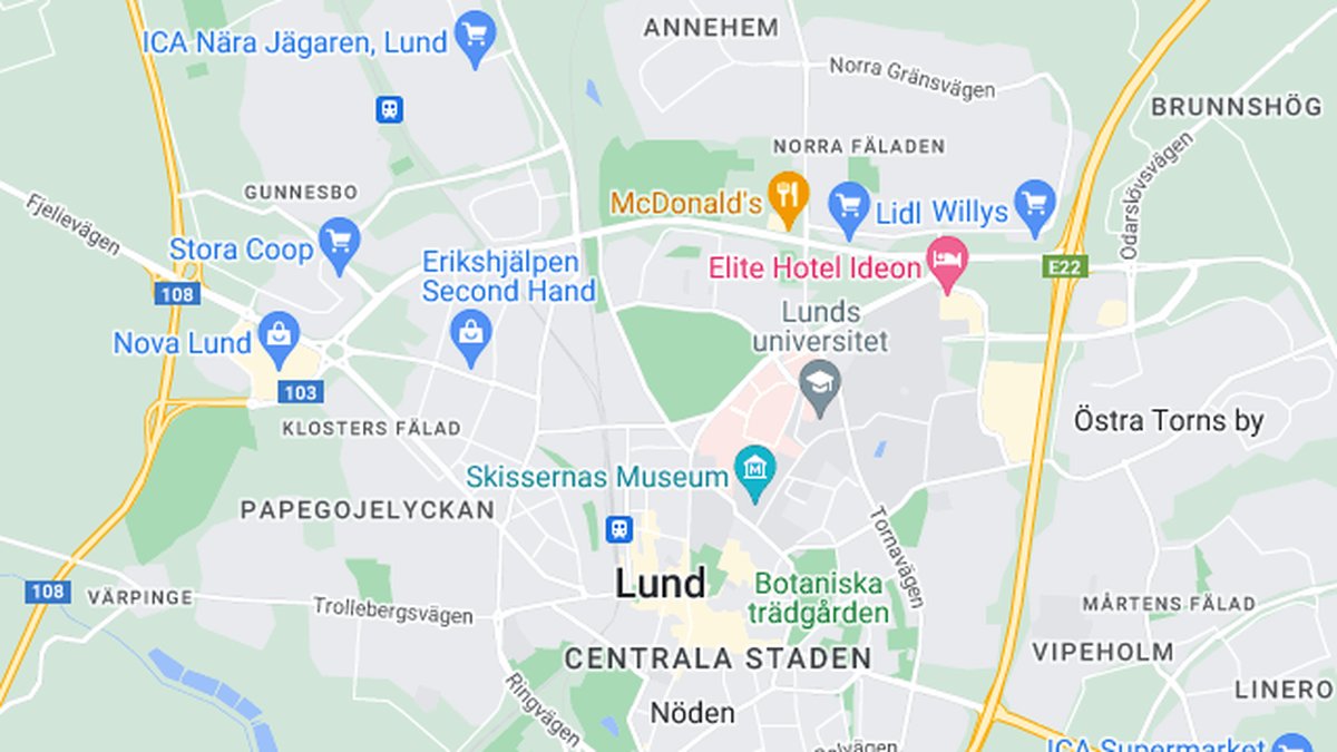 Google maps, Lund
