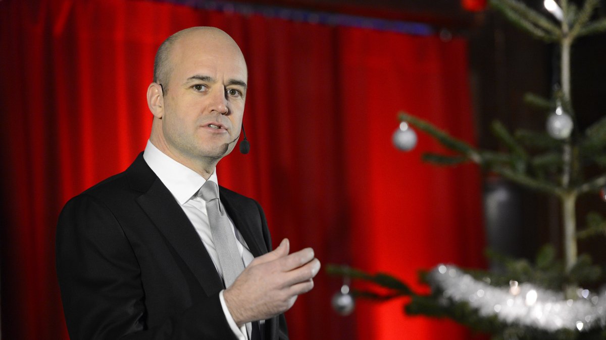 Reinfeldt under sitt jultal i december.