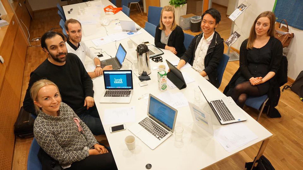 Från vänster: Hannes Guggenheimer, Marco Poblete, Linnéa Dejemo, Emma Liikanen, Huyao Zhou, Emelie Lindvall.