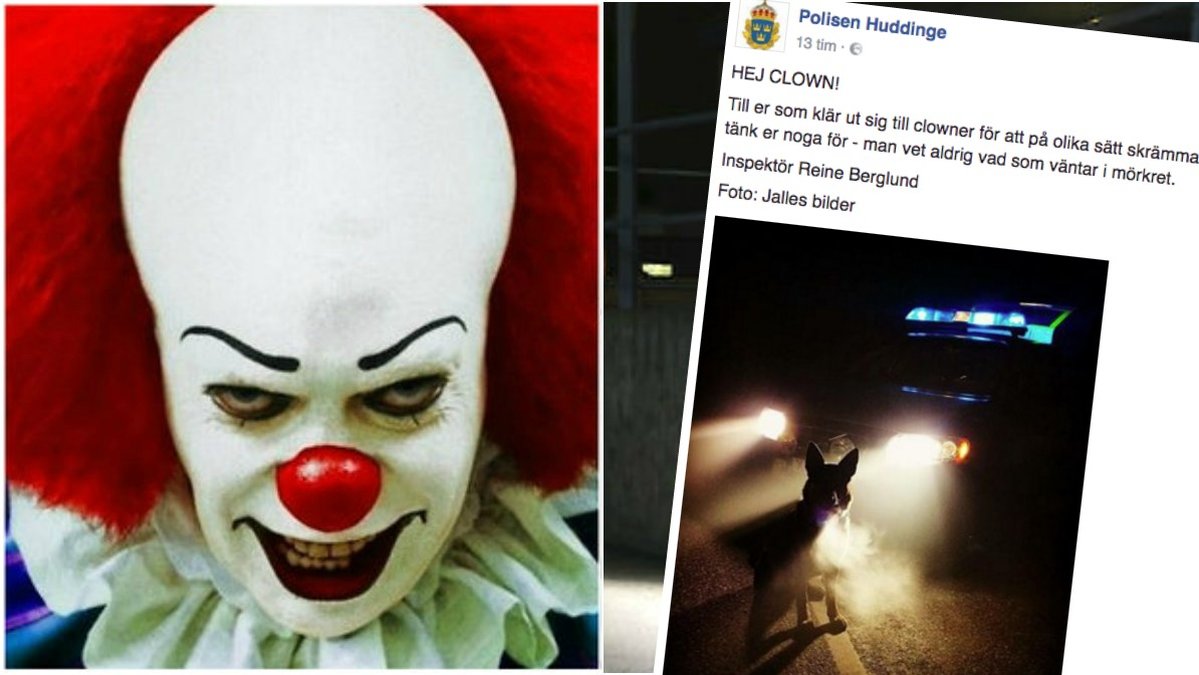Polisens meddelande till clownerna på Facebook har delats flera tusen gånger. 