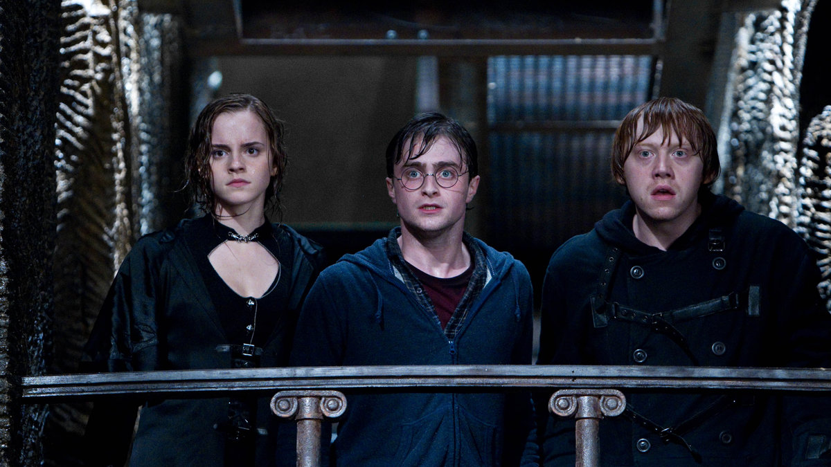 Hermione, Harry och Ron i den senaste (sista?) filmen.