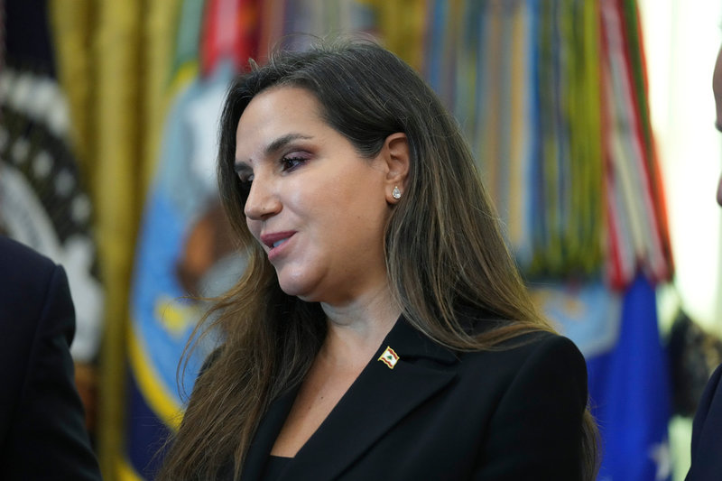 Libanons USA-ambassadör Nada Hamadeh Moawad under mötet.