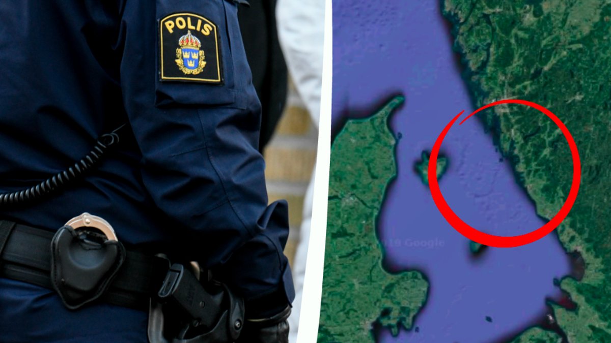 Polis och karta över Västsverige. 