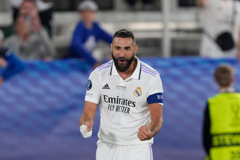Real Madrids Karim Benzema är favorit att ta hem Ballon d'Or. Arkivbild.