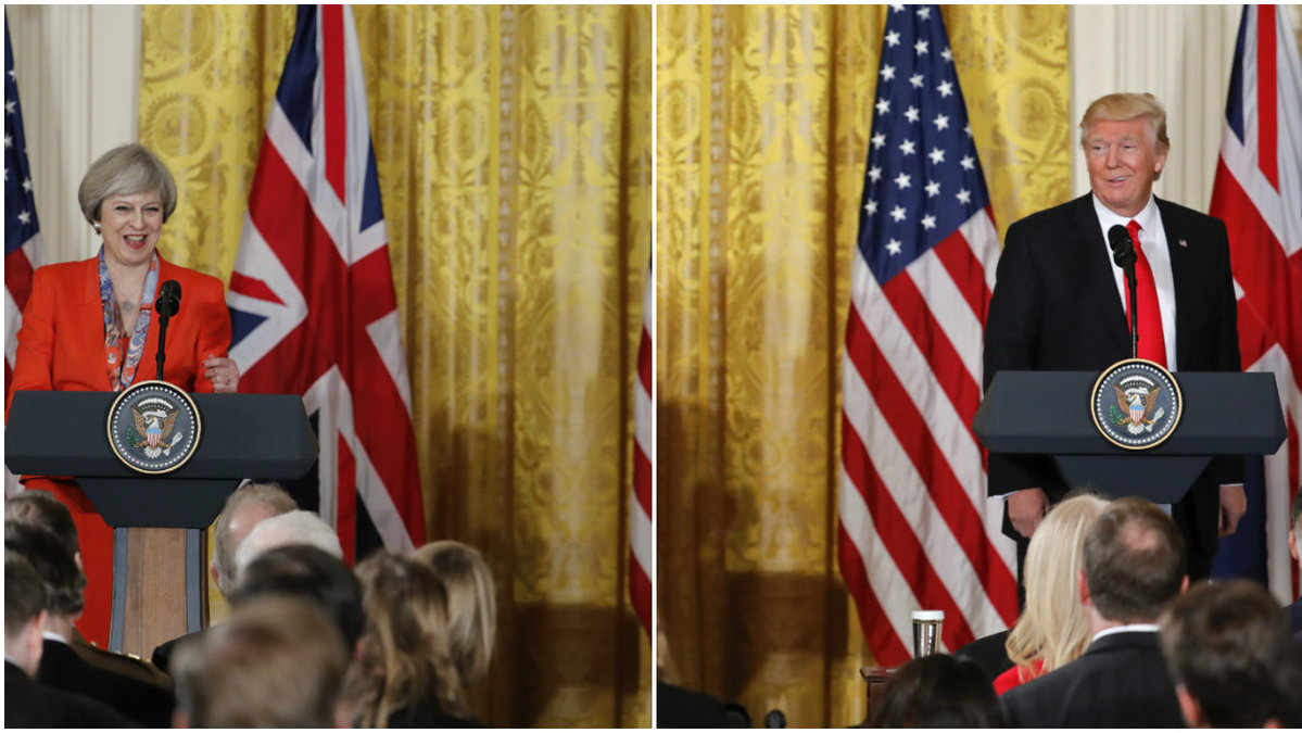Donald Trump och Storbritanniens premiärminister Theresa May. 