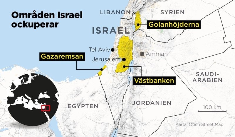 Israel och områden landet ockuperar.