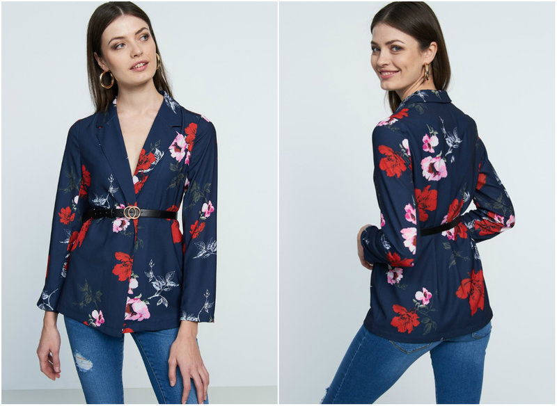 Kavaj med blomprint