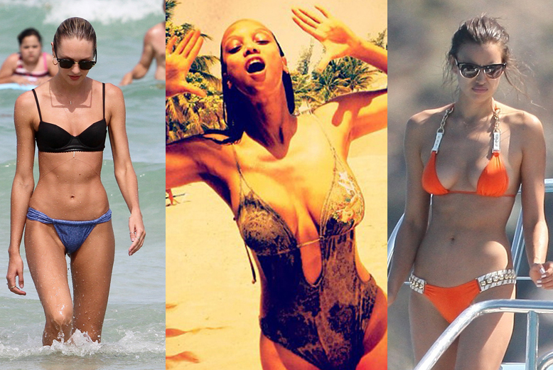 Candice, Tyra och Irina är några av supermodellerna som njuter av sommarvärmen. 