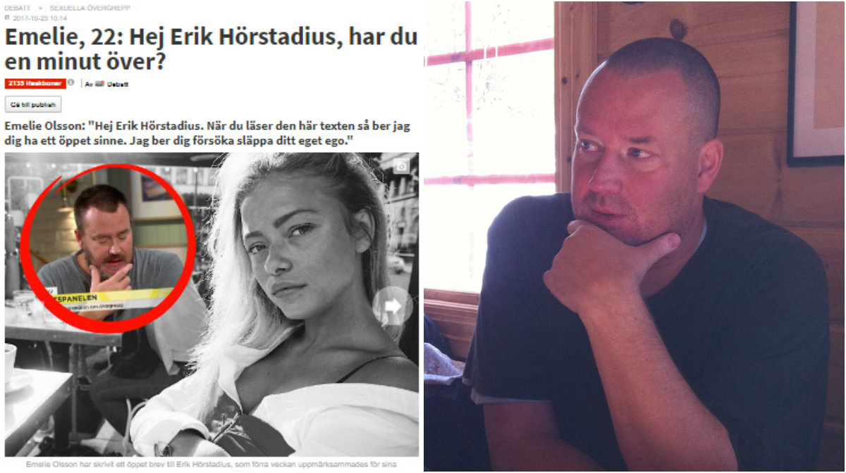 Debatt, #metoo, Sexuella övergrepp, Erik Hörstadius, Nyhetsmorgon, Emelie Olsson