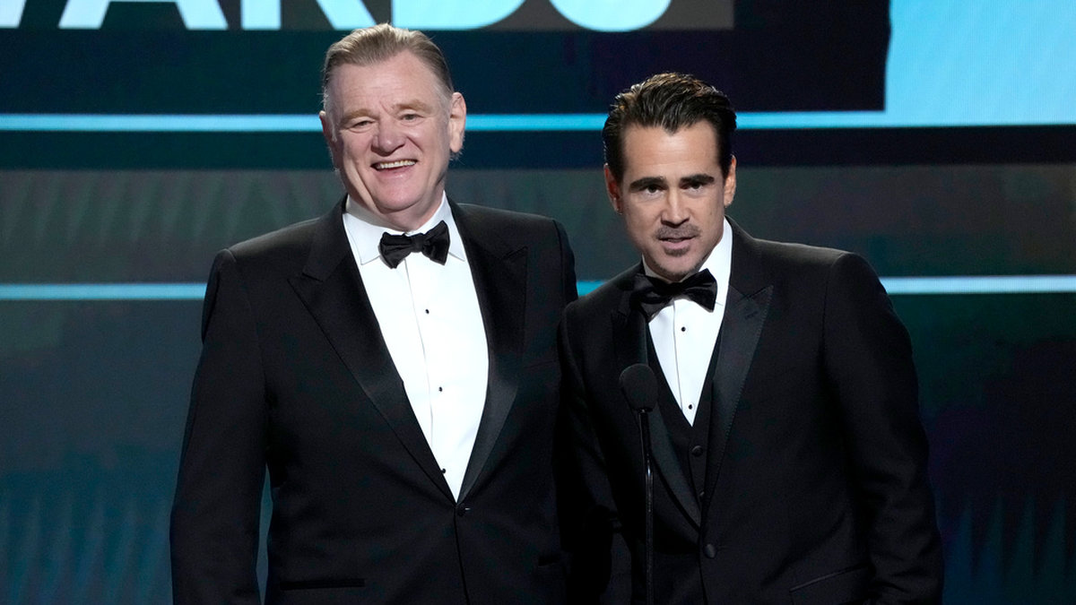 Brendan Gleeson, till vänster, och Colin Farrell, till höger, medverkar i kritikerhyllade 'The Banshees of Inisherin'. Arkivbild.