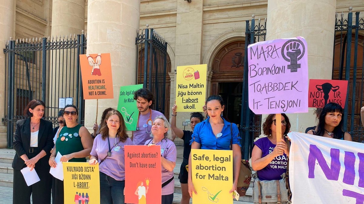 Aborträttsaktivister demonstrerar för aborträtt i Malta i juni i år.