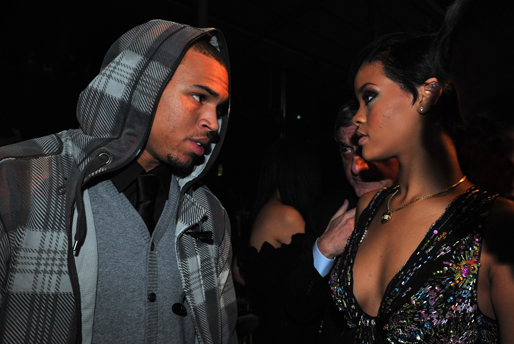Rihanna och Chris Brown år 2008 på modeveckan i Paris.