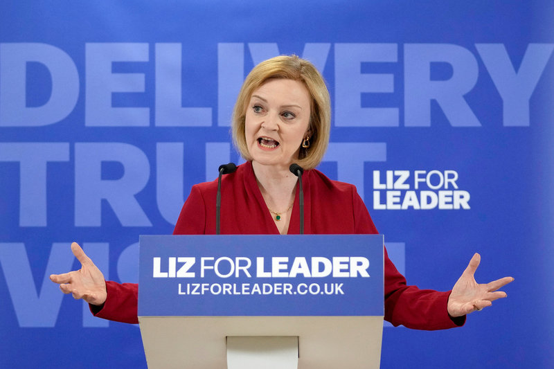 'Liz for leader' är Liz Truss slogan.