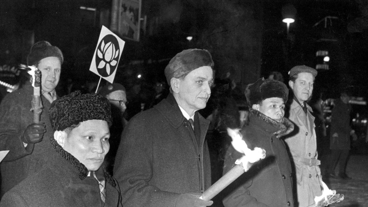 1968: Olof Palme i täten för demonstration mot Vietnamnkriget