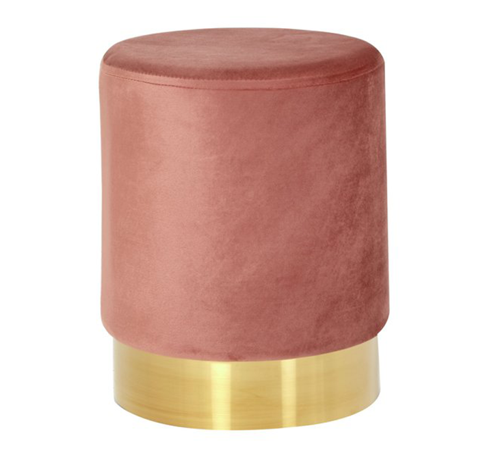 Rosa sittpuff i sammet Rosa sittpuff i sammet