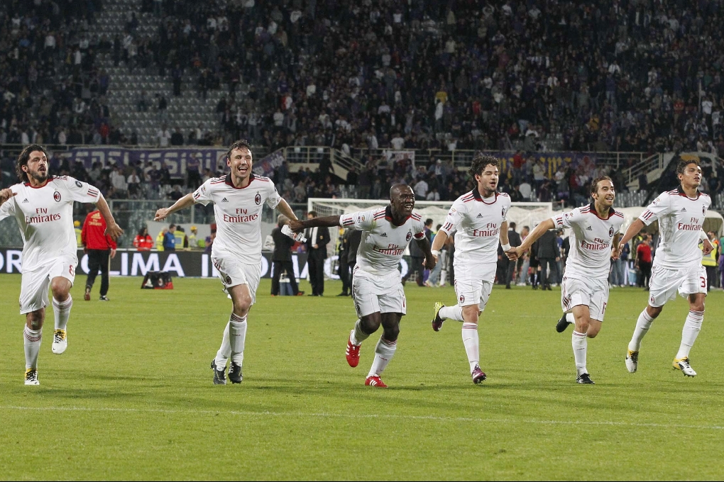 Milan tog en viktig seger mot Fiorentina i april. En av många uddamålssegrar.
