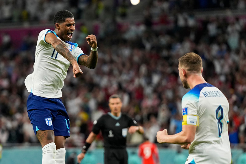 Marcus Rashford, tvåmålsskytt när England körde över Wales.