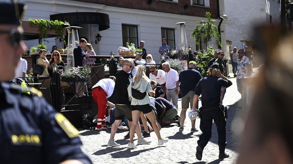 Kvinnan attackerades mitt i Visby bland andra Almedalsbesökare. Arkivbild.