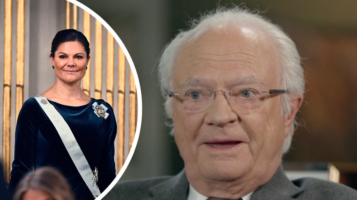 Här visas kungens privata familjebilder – mitt i intervjun
