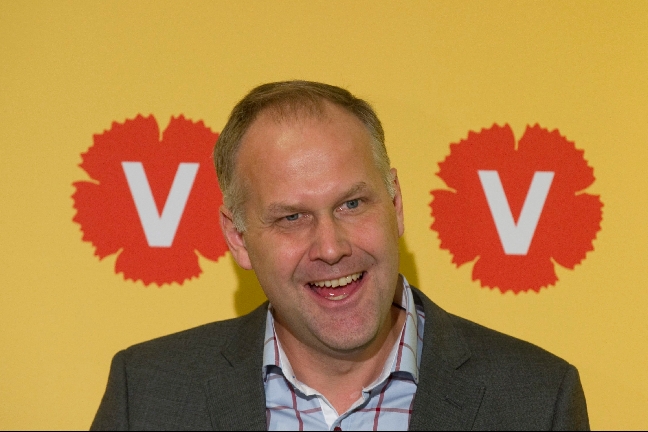 Jonas Sjöstedt har all anledning att vara nöjd. Hans parti har ökat mest av alla riksdagspartier.