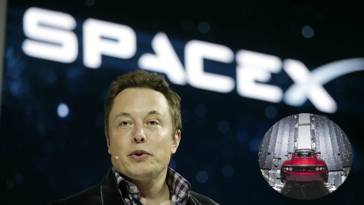 Elon Musk och SpaceX skjuter upp Heavy Falcon med en Tesla i lastutrymmet
