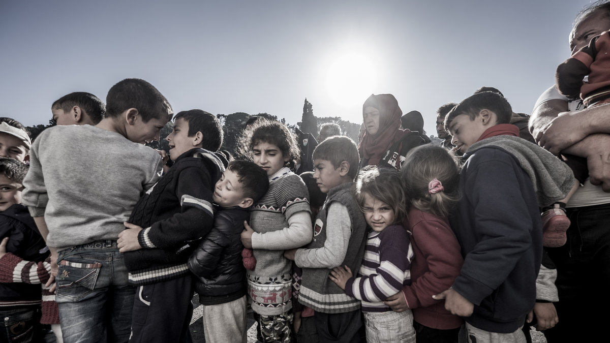 TT-bilder från ett av Greklands flyktingläger, tagna 2015.